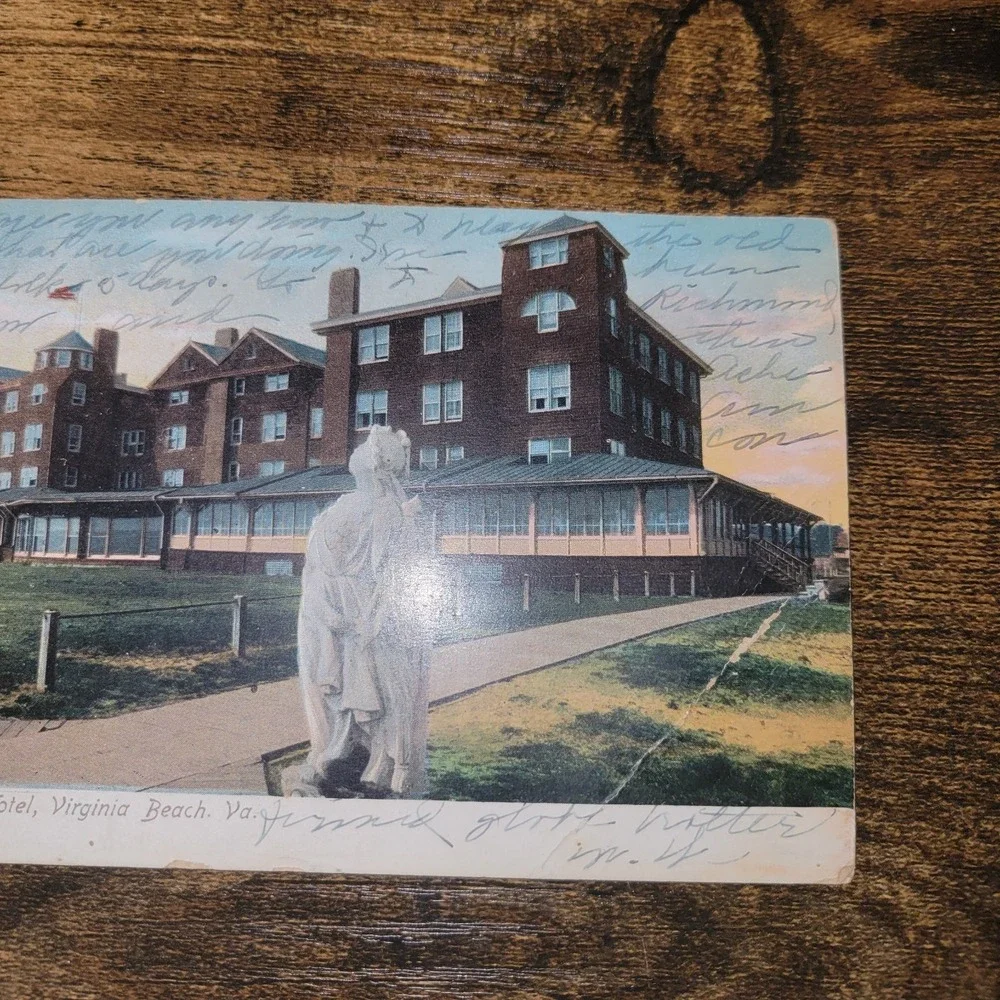 Antique 1907 Princess Anne Hotel Virginia Beach‎ VA Postcard Norfolk Cancel...